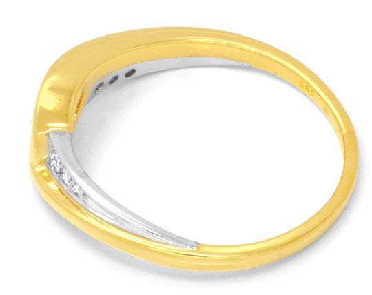 Original-Foto 3, TOP-MODERNER BRILLANTRING GELBGOLD WEISSGOLD LUXUS! NEU
