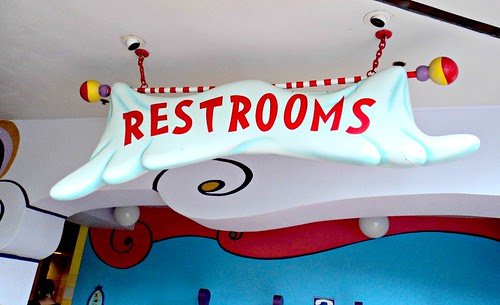 Restroom signs at Seuss Landing