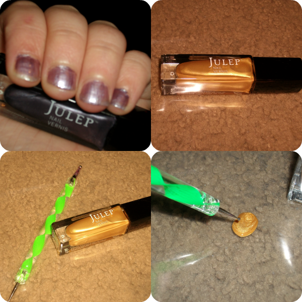 Golden Polka Dot Nail Art tutorial
