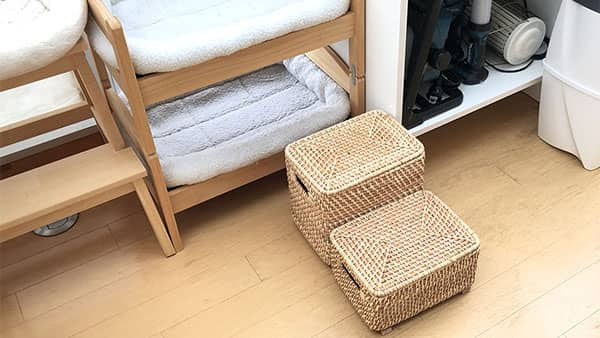 高齢猫のためにニトリのバスケットで猫階段を自作してみた ペトハピ Pet Happy
