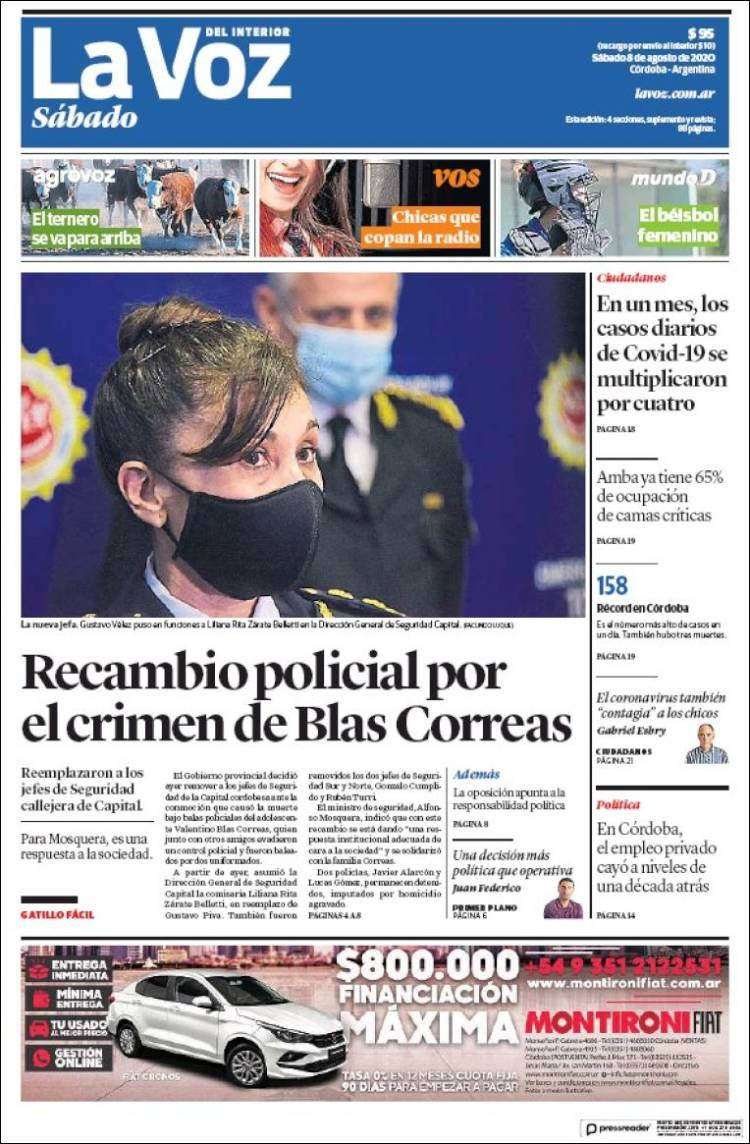 Portada de La Voz del Interior (Argentina)