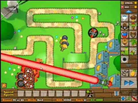 BTD5 Bloons Tower Defense 5 Walkthrough - Hard Mode - Track 1 - NLL 0 ...