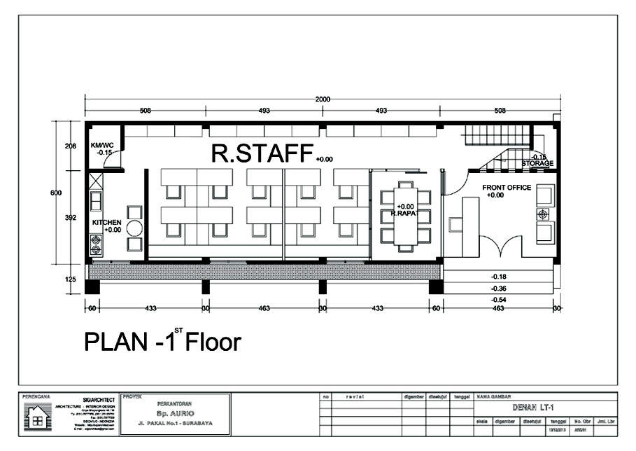 Bangunan kantor minimalis 2-lantai untuk pergudangan