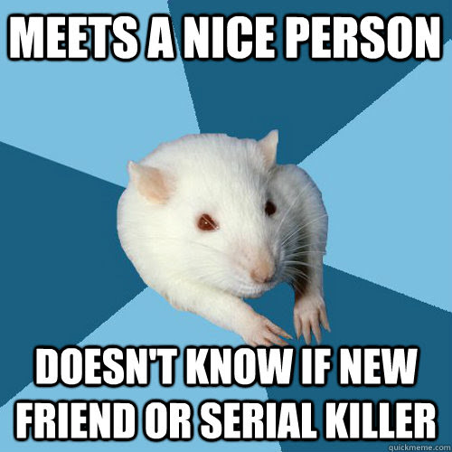 Meets A Nice Person Doesn T Know If New Friend Or Serial Killer Psychology Major Rat Quickmeme