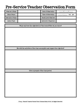 These lesson plans will be evaluated according to format and . Lesson Plan Template For Teacher Observation / Teaching