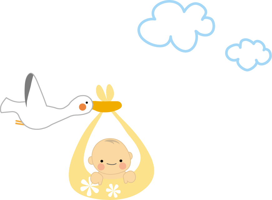 赤ちゃんとコウノトリのイラスト ｂａｂｙ 無料イラスト フリー素材