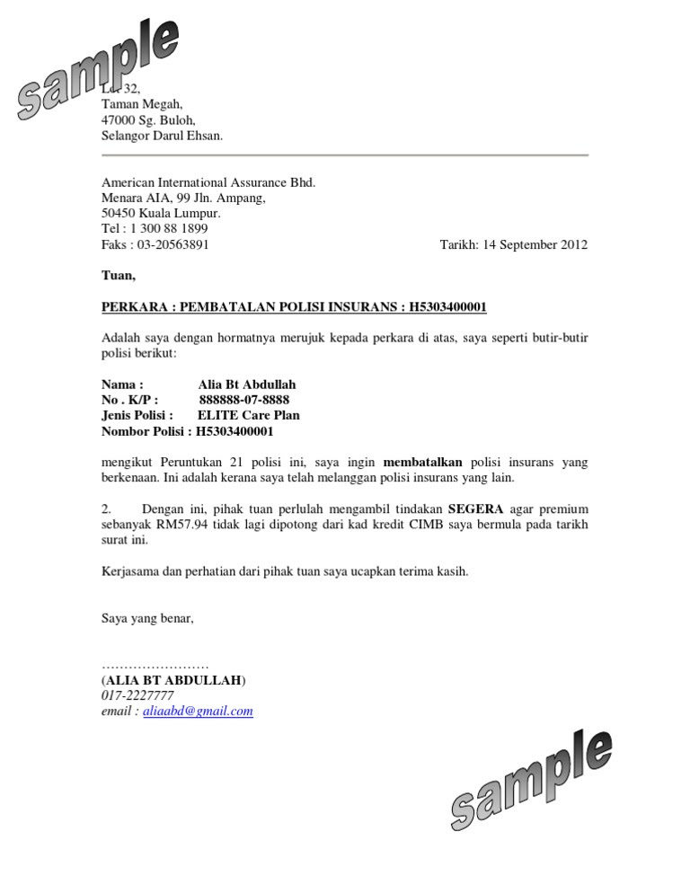 Download Contoh Surat Pembatalan Kontrak - Mosaicone