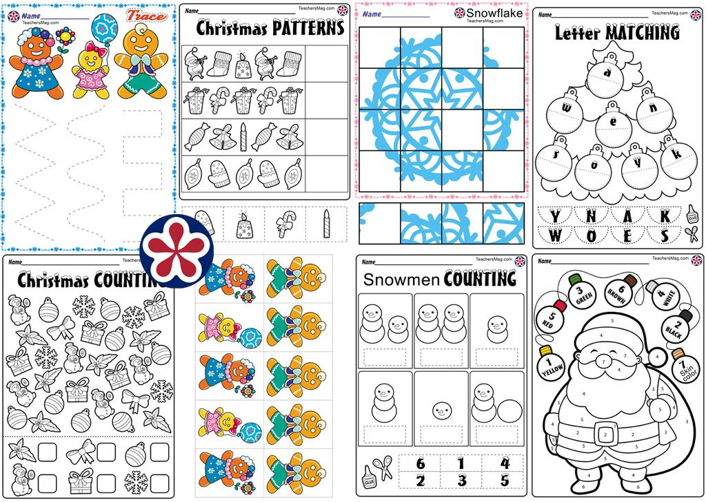 Christmas Worksheets for Preschool. TeachersMag.com