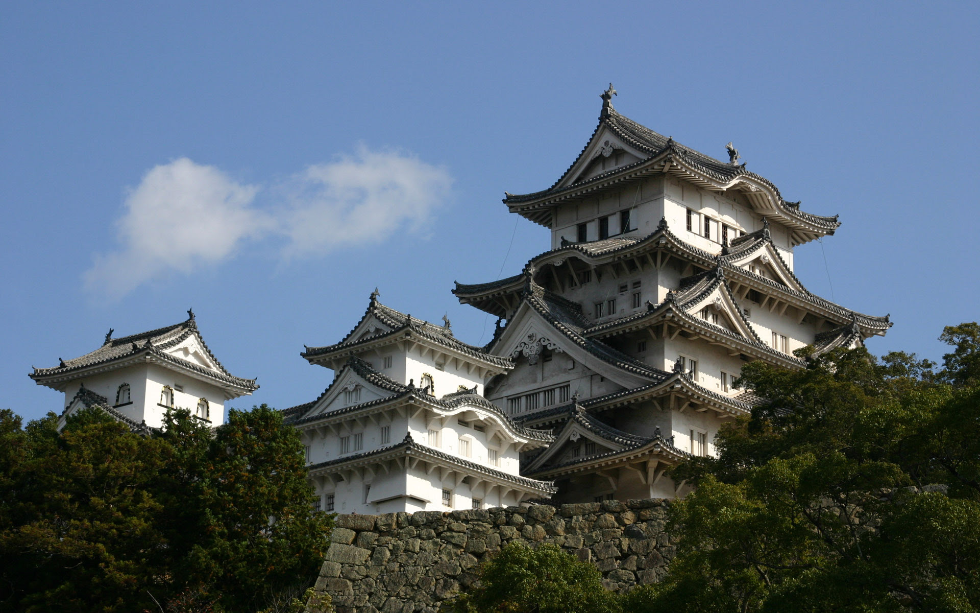 三国濠からの姫路城 ワイド 高画質 写真素材無料壁紙