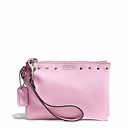 STUDDED LIQUID GLOSS SMALL WRISTLET - COACH f50729 - SILVER/PALE PINK