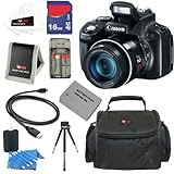 Canon PowerShot SX50 HS 12.1 MP Digital Camera with 50x Optical IS Zoom + NB-10L Battery + 8pc Bundle 16GB Deluxe Accessory Kit