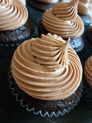 Chocolate Cupcakes with Scharffen Berger Chocolate Creamcheese Frosting