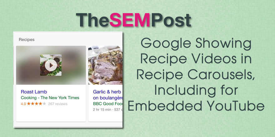 recipe video carousels