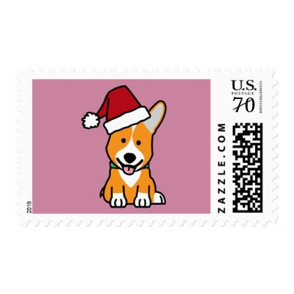 Corgi dog puppy Pembroke Welsh Christmas Santa hat Postage