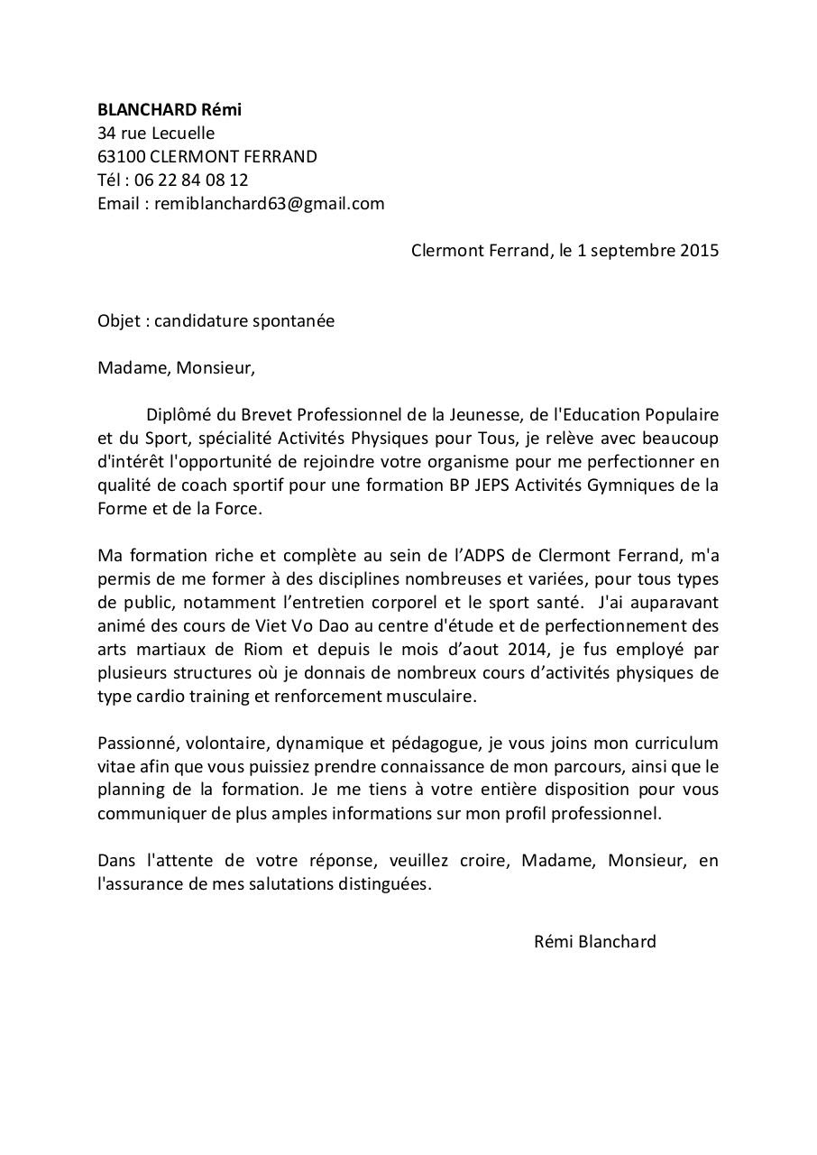 Lettre de motivation 2015 par BLANCHARD - Fichier PDF