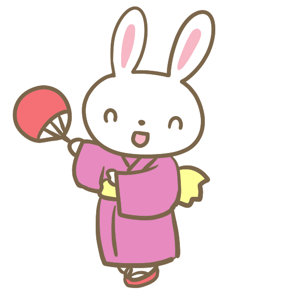 ウサギの盆踊りのイラスト かわいいフリー素材が無料のイラストレイン
