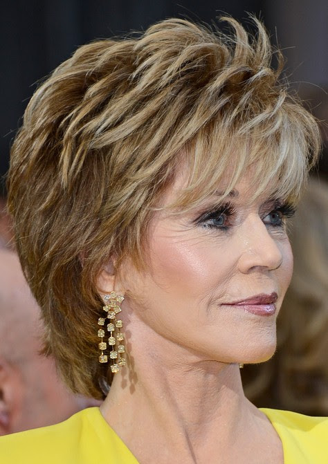 Jane Fonda’s Short Hairstyles: Shaggy Pixie Cut with Bangs /Source ...