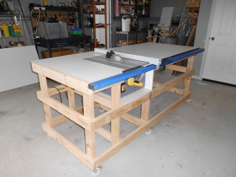 Table saw work station with homemade T-Square fence Part 1 - by GCM 