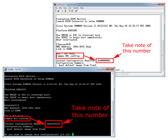 ASA configuration register - confreg