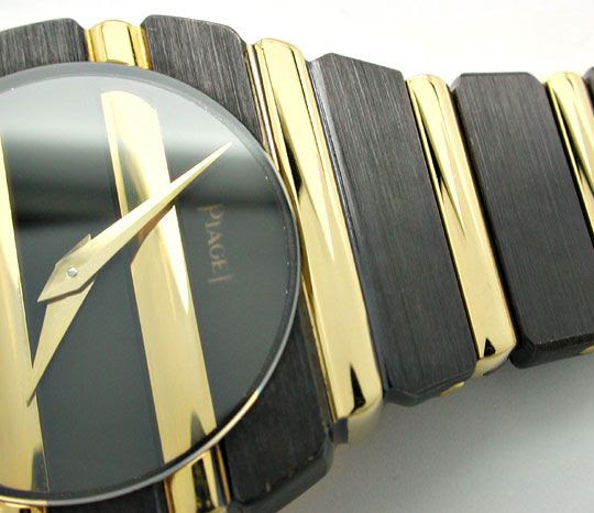 Originalfoto PIAGET POLO DAMEN GOLD TEILS SCHWARZ-RHODINIERT GEPRÜFT