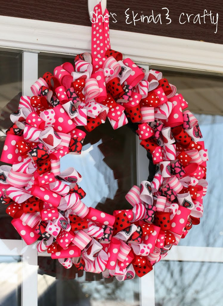 Picture Of DIY Valentine Ribbon Wreath