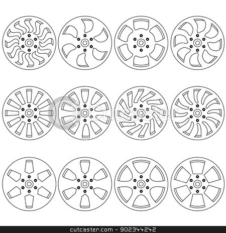  Vector Free on Car Alloy Wheels  Vector Illustration Stock Vector Clipart  Car Alloy