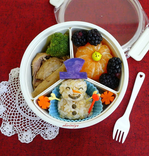 Snowman Onigiri Christmas Bento by sherimiya ♥