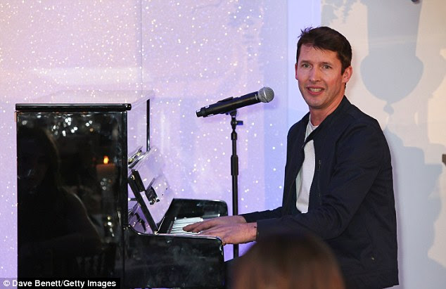 Guests at the bash were entertained by saccharine crooner James Blunt, pictured 