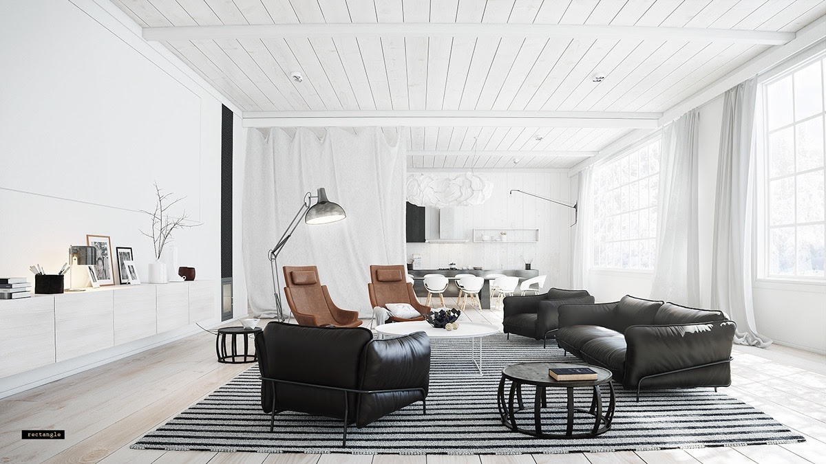 Combining Modern and Minimalist Living Room Interior 