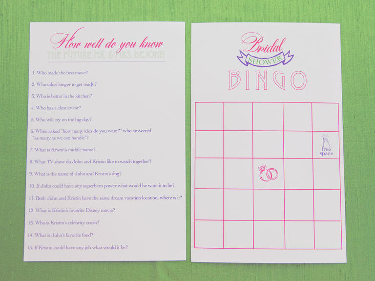Bride And Groom Trivia Game