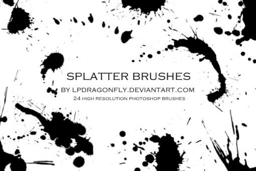 ペンキを散らしたようなphotoshopブラシセット Materialandex