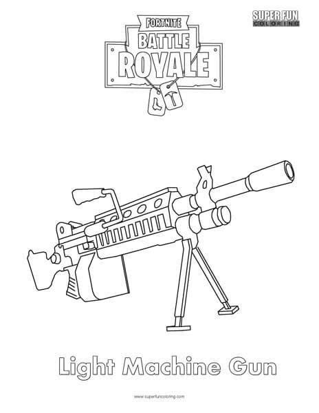 light machine gun coloring page fortnitebr