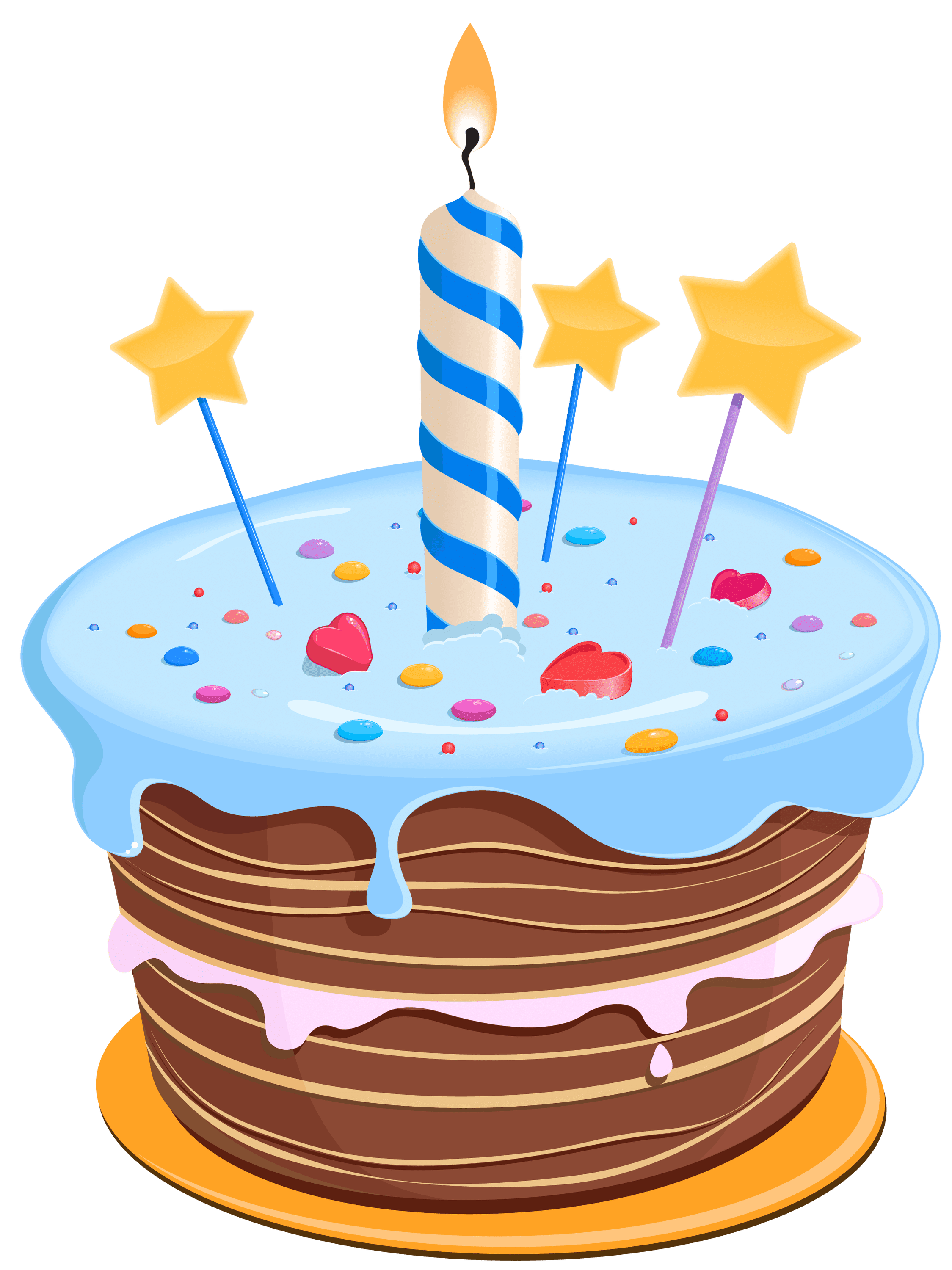 Gateau D Anniversaire Dessin Bleu Png Transparents Stickpng