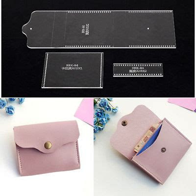 leather craft clear acrylic card holder coin purse pattern