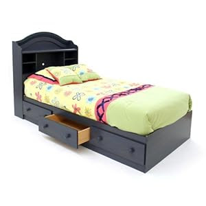 Amazon.com - Summer Breeze Twin Bed & Bookcase Headboard Blueberry ...