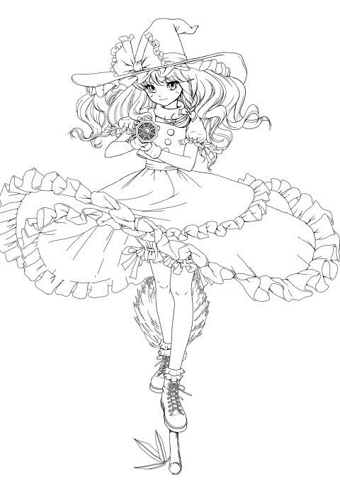 カッコイイ魔理沙の線画 Pixiv年鑑 B
