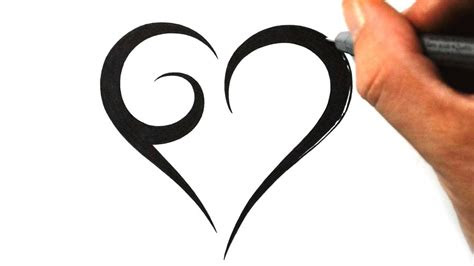 draw  simple tribal heart tattoo design  youtube