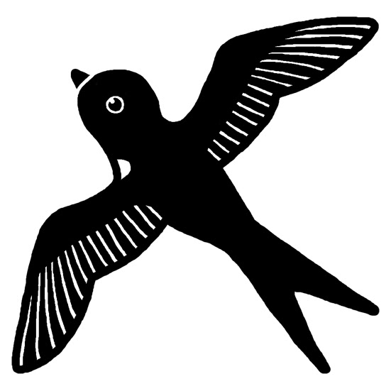 つばめ ツバメ 白黒 鳥の無料イラスト ミニカット クリップアート素材