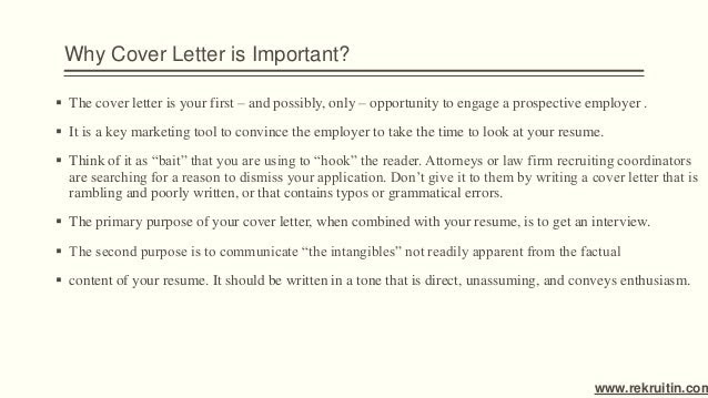 Importance of Cover Letter