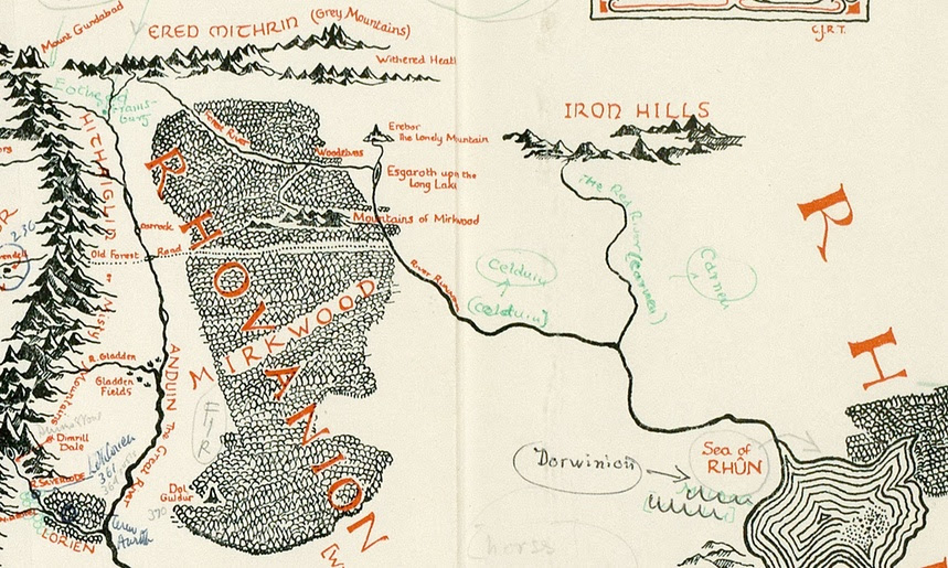 Map of Middle-Earth Annotated by Tolkien Found in a Copy ...