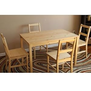 Amazon.com - New Table and 4 Chairs Set Solid Untreated Wood