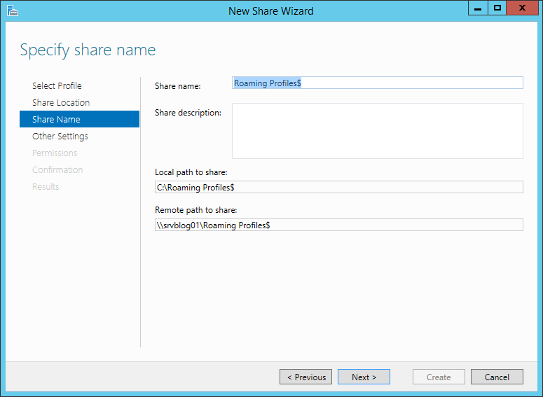 How to enable Roaming Profiles on Windows Server 2012 R2