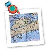 Florene Nautical Chart II Square Quilt Sheet, 10 by 10-Inch