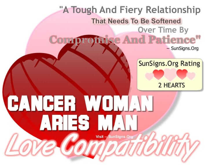 Cancer male aries woman