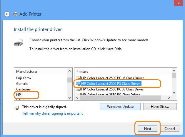 HP LaserJet - Install the driver for an HP printer on a ...
