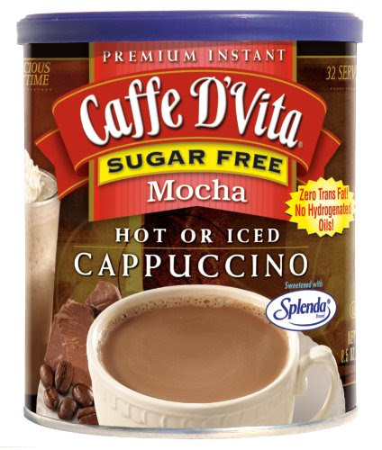 Caffe D'Vita Sugar Free Mocha Instant Cappuccino, 8.5-Ounce Canisters (Pack of 6)
