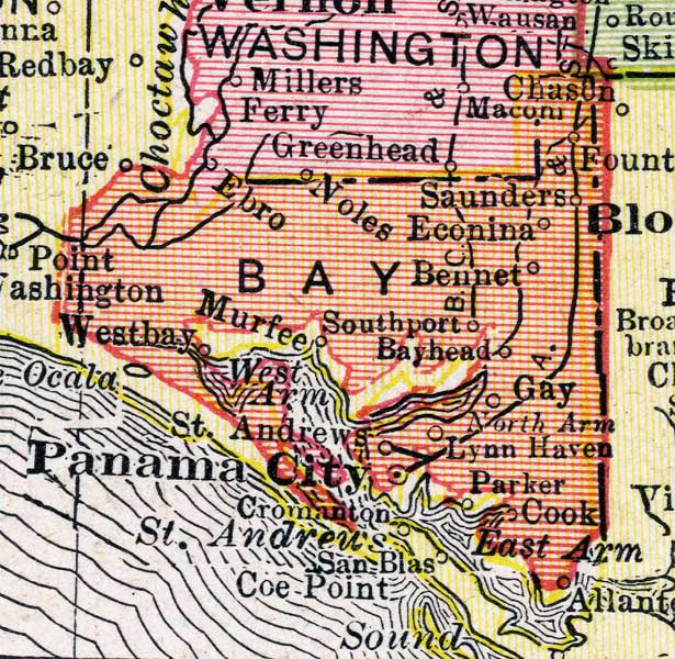 Map of Bay County, Florida, 1917