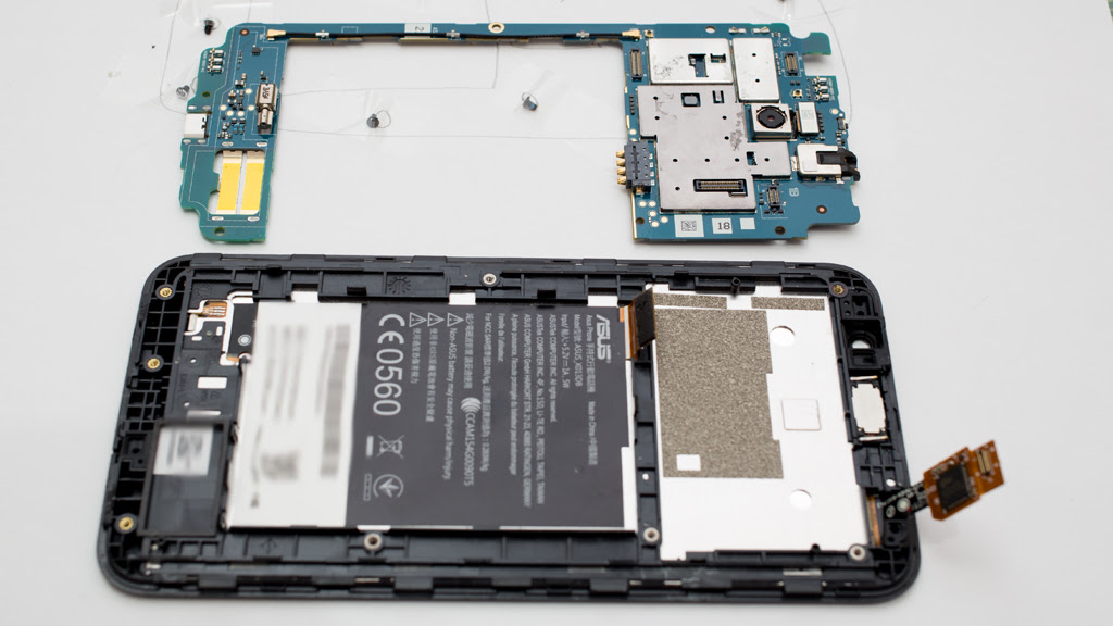 牛若丸 液晶交換成功 修理 Zenfone Go Zb551kl