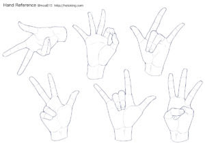手のイラスト資料集 Hand Reference Hato King