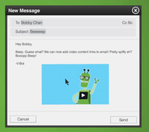 video image within an email campaign